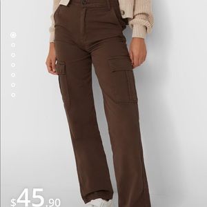 Brown Straight Fit Cargo pants
